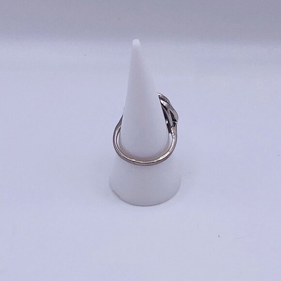 Large Clear Oval Silver Tone Ring 7.75 - Picture 3 of 6